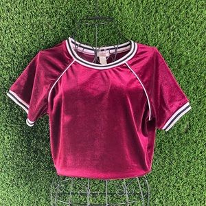 Bozzolo crop top burgundy velvet medium